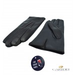 Guanto Donna classico Touch Screen in vera pelle  foderato cashmere